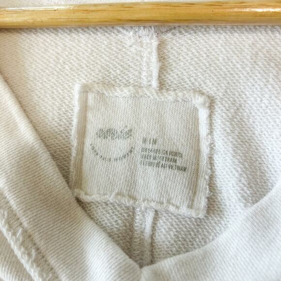 Aerie Wonder V-Neck Logo Sweatshirt White Pullover Oversized Cozy Loungewear M - Picture 3 of 5